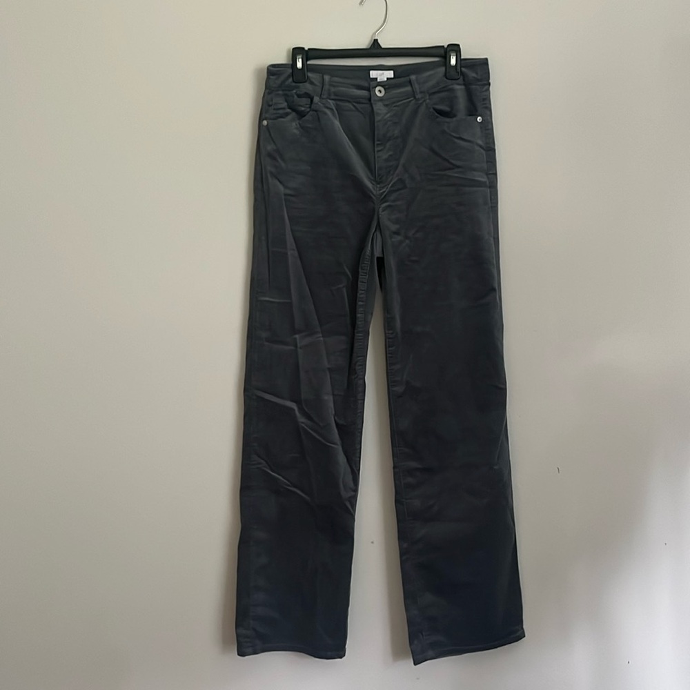 Velveteen high-rise full-leg jeans